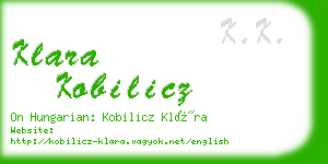 klara kobilicz business card